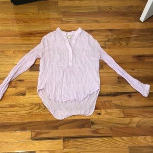 Jcrew purple plaid peasant top